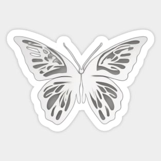 Butterfly Monochromatic Shadow Silhouette Anime Style Collection No. 312 Sticker